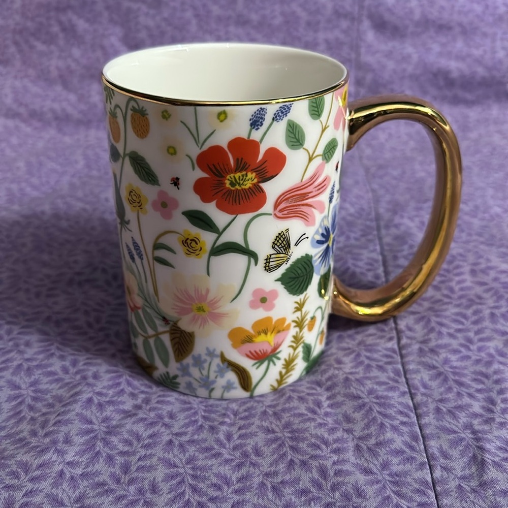 Rifle Paper Strawberry Fields Mug EUC